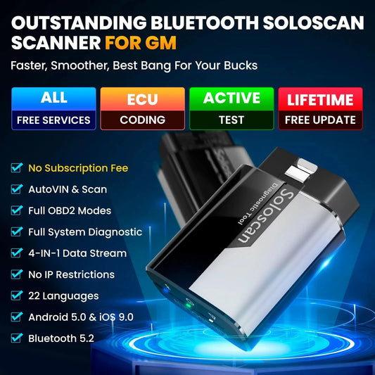 Kingbolen 2026 Soloscan Bi-directional OBD2 Code Reader for GM PK Topscan