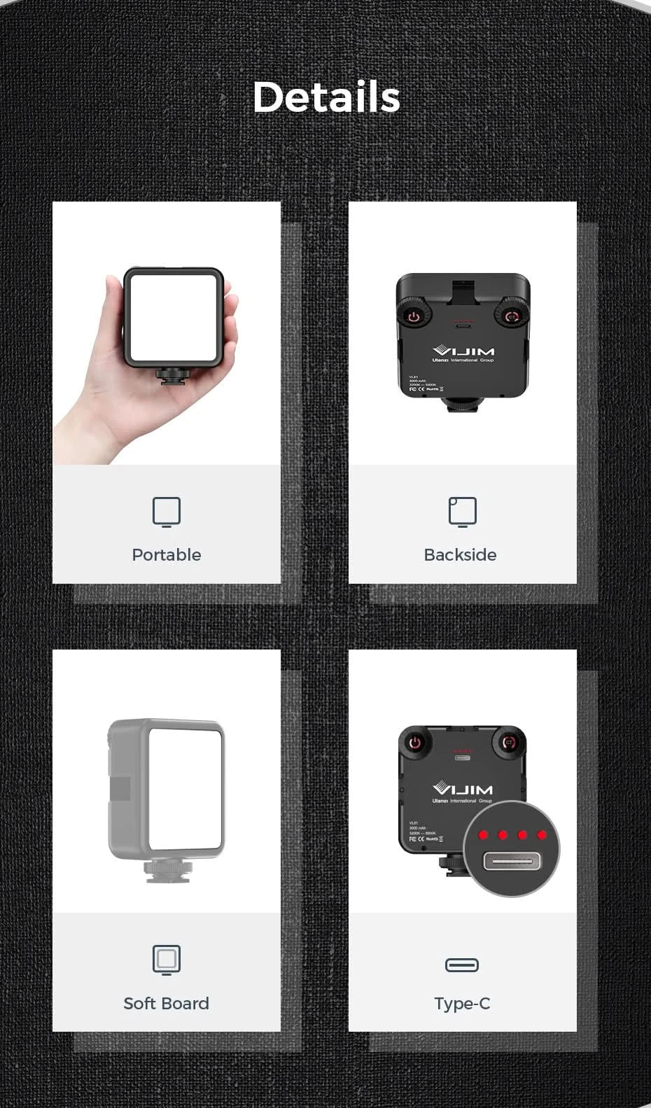 Ulanzi VIJIM VL81 VL200 3200k-5600K Dimmbare Mini-LED-Videoleuchte für Smartphone-SLR-Kameras, wiederaufladbar, Vlog, 3000mAh, Aufhelllicht