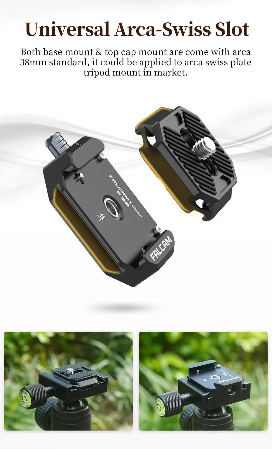 Ulanzi FALCAM F38 Universal Arca-Swiss Schnellwechselsystem Platte Klemme Schnellwechsel-Set für DSLR-Kamera Gimbal Stativ