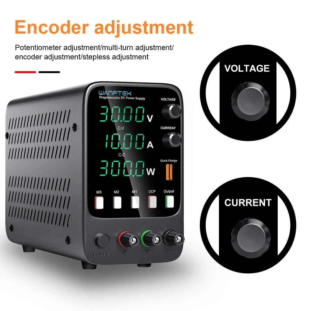 Wanptek Einstellbares Gleichstromnetzteil 30V 10A 60V 5A Labornetzgerät Stabilisiertes Netzteil Spannungsregler Schalter 220V
