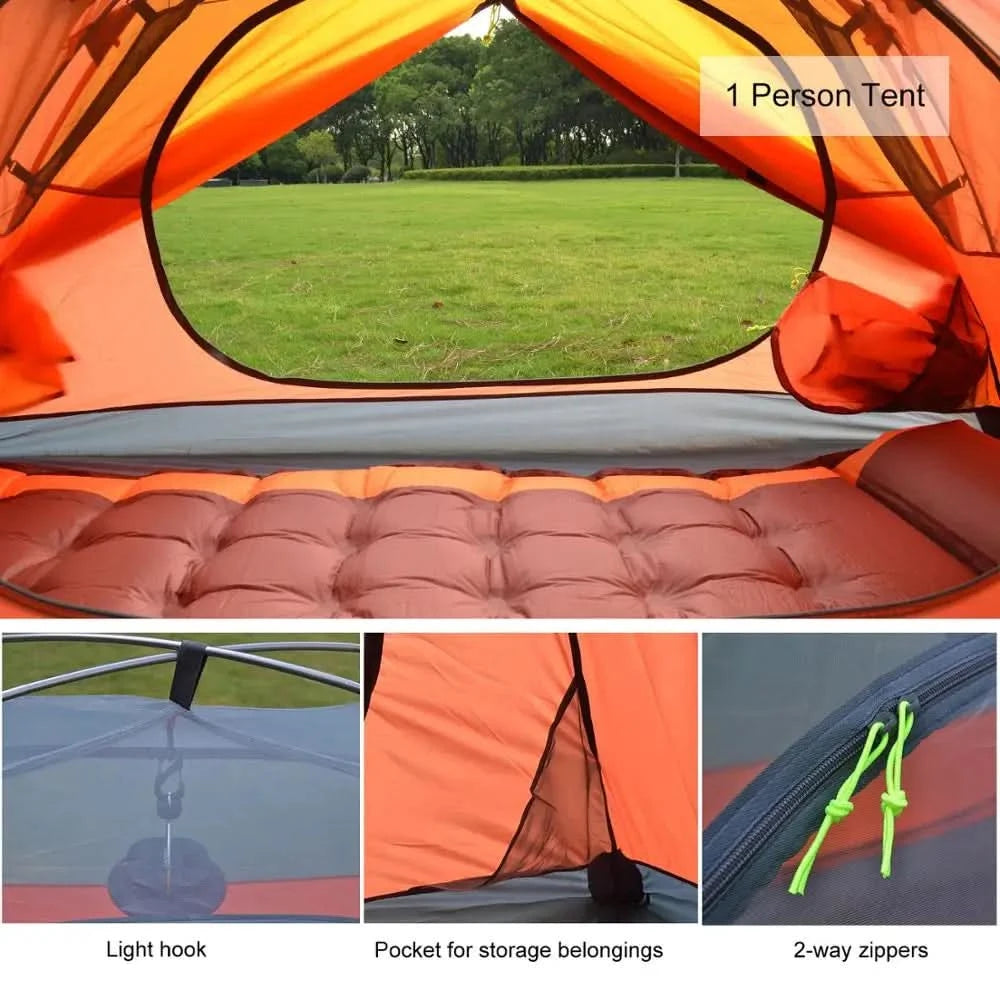 Desert&Fox 1-Personen-Trekkingzelt Einzel-Campingzelte Wasserdichtes Leichtes tragbares Zelt mit Tragetasche für Strandreisen Picknick