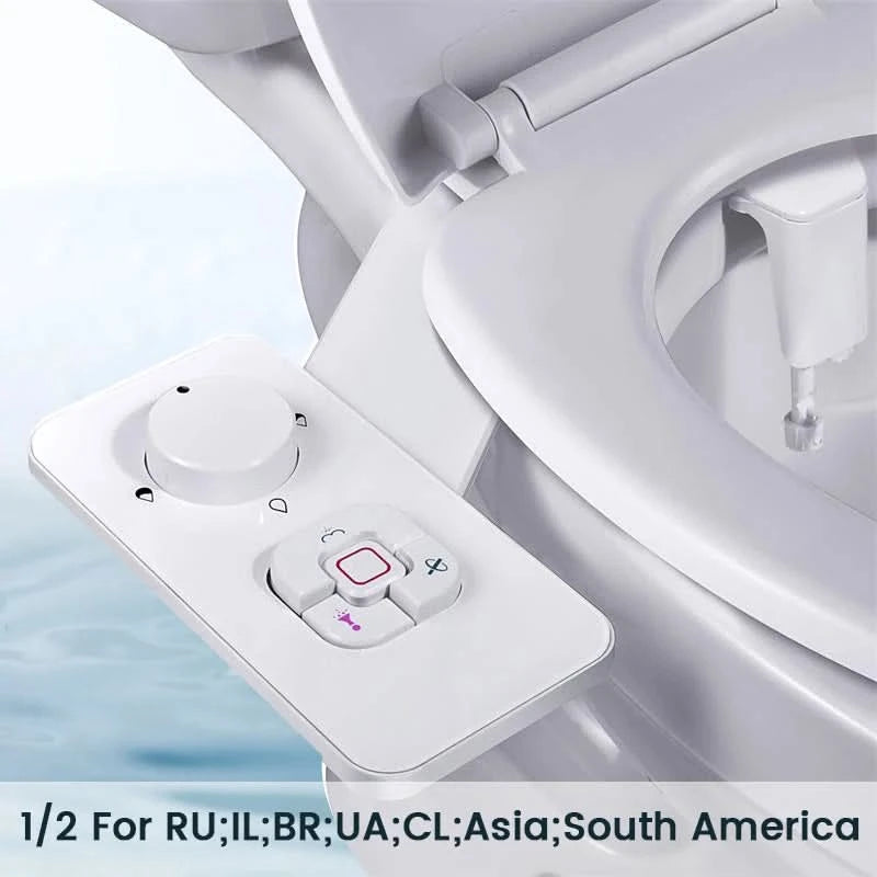 Samodra Toiletten-Bidet-Dusche, ultradünner Bidet-Toilettensitzaufsatz, nicht-elektrischer Bidet-Sprayer, Dual-Düsen, vordere und hintere Reinigung