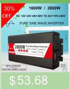 Reiner Sinus-Wechselrichter 12V/24V auf AC110V 220V 1000W 2000W 3000W Spannungswandler Leistungswandler Solar-Wechselrichter LED-Anzeige