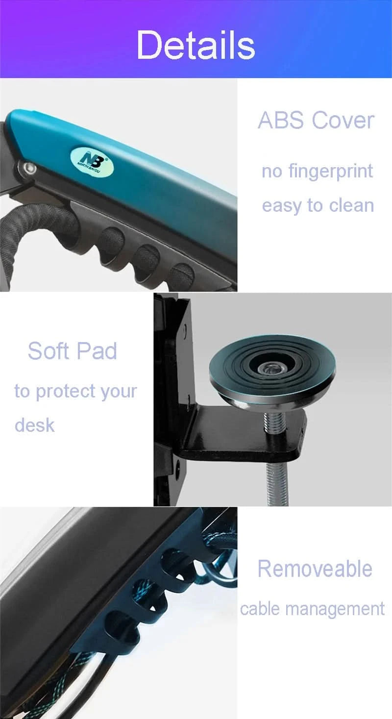 Weiße Dual-Monitorhalterung 17-30 Zoll, Halterung Belastbarkeit 2-9 kg pro Arm, NB F160