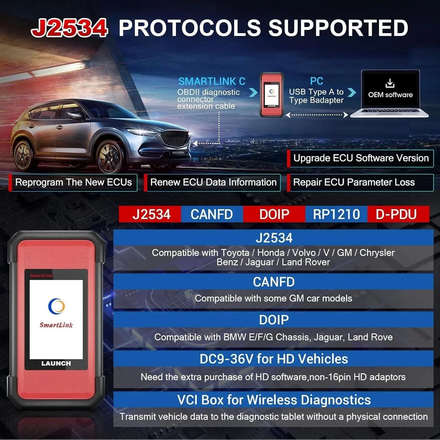 USA EU Lager LAUNCH X431 PAD5 V Elite Auto ECU Programmierungs-Diagnosetool mit über 60 Diensten