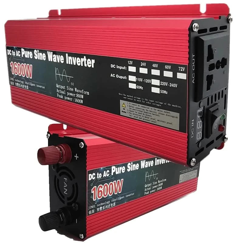 Reiner Sinus-Wechselrichter 12V/24V auf AC110V 220V 1000W 2000W 3000W Spannungswandler Leistungswandler Solar-Wechselrichter LED-Anzeige