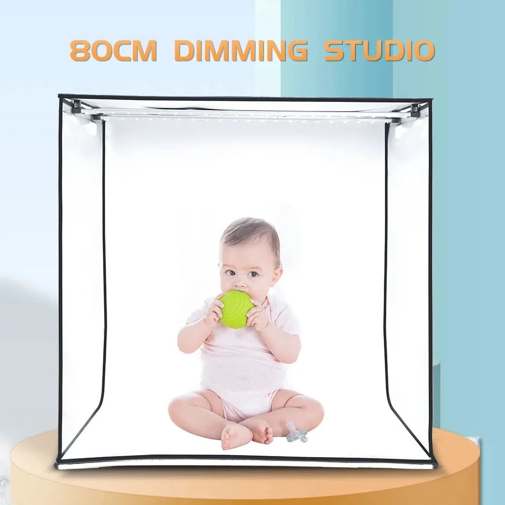 Fotolichtstudio Softboxen Tragbar Faltbar Dimmbar Fotografie Tisch Shooting Zelt Kit mit 3 Stück Hintergrundplatten