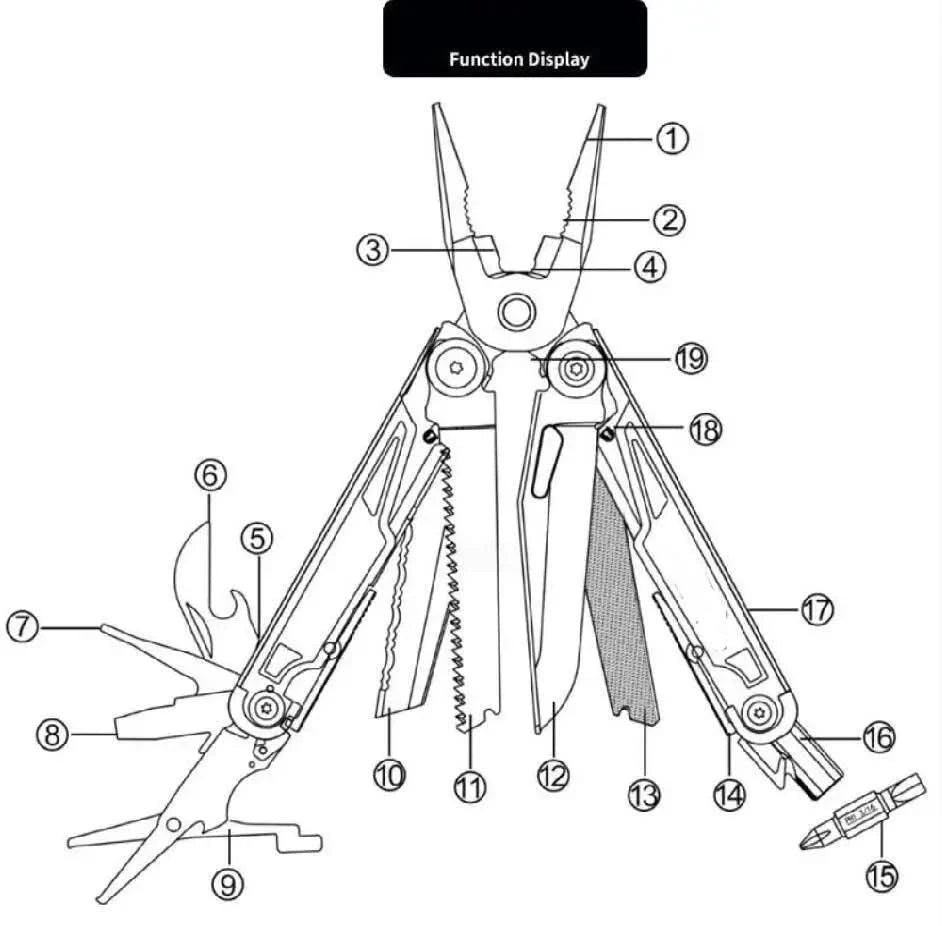 Daicamping DL12 DL1 DL3 DL8 Clip Multifunktionale Klemmen Klappmesser Werkzeug Multitools Kabel Campingausrüstung Multi-Zange Multi-Tool
