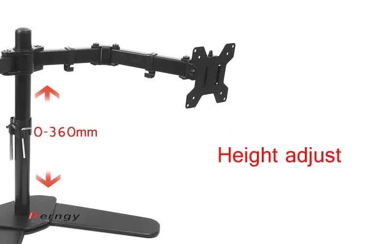 D-MOUNT MS02 9.9kg pro Kopf voll bewegliche 360° drehbare Halterung für zwei 10"-27" Monitore, Tischhalterung, langer Arm mit Klemme und Kabeldurchführung