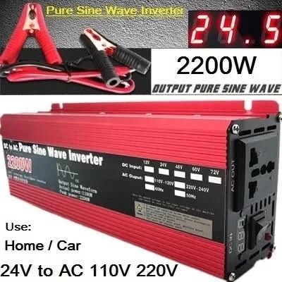 Reiner Sinus-Wechselrichter 12V/24V auf AC110V 220V 1000W 2000W 3000W Spannungswandler Leistungswandler Solar-Wechselrichter LED-Anzeige