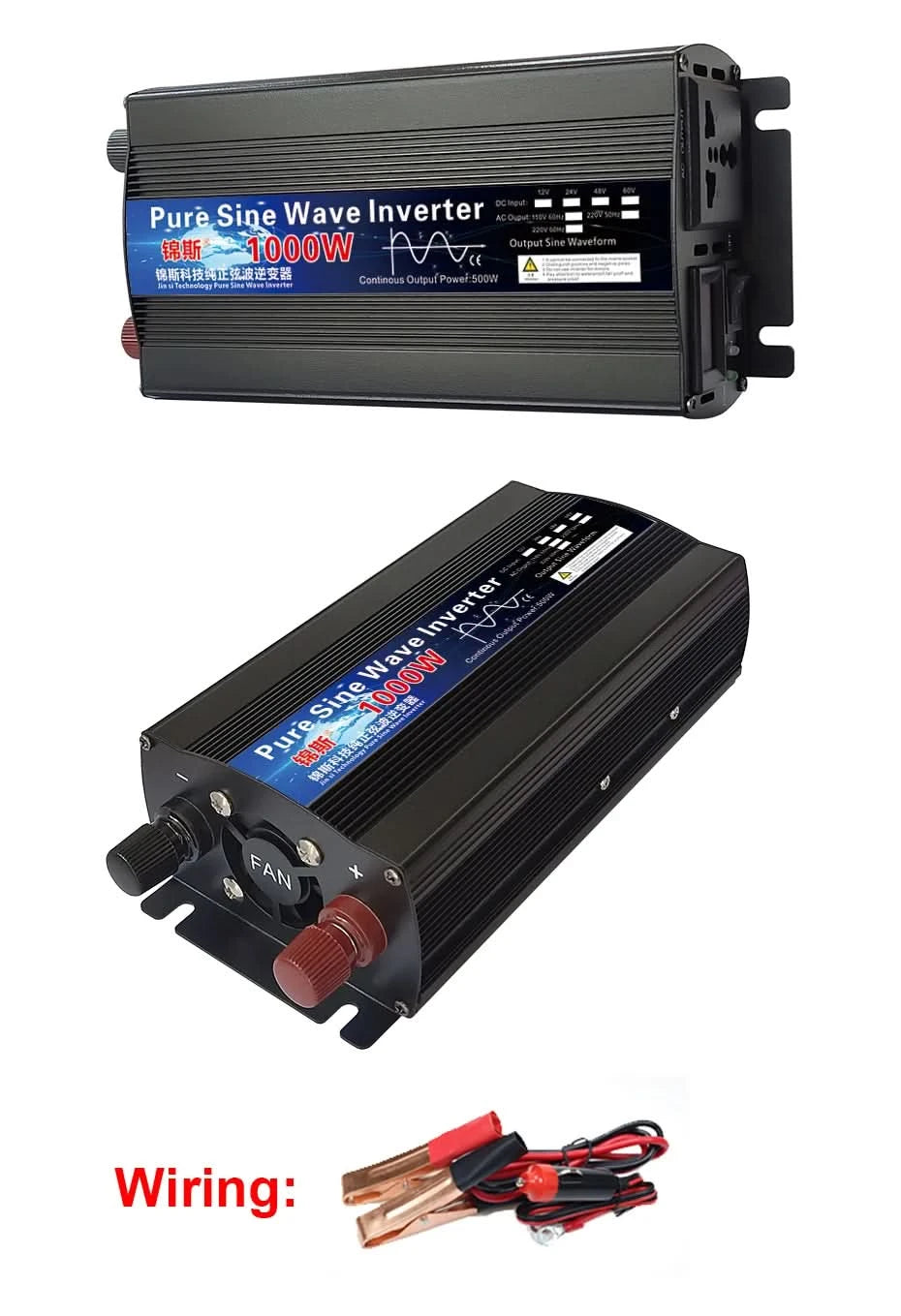 Pure Sine Wave Inverter 12V 24V 110V 220V 1000w 2000w 2600w Inversor 12V 48V to 220V Power Solar Inverter Converter LED Display
