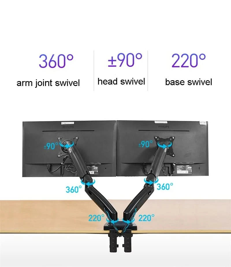 Weiße Dual-Monitorhalterung 17-30 Zoll, Halterung Belastbarkeit 2-9 kg pro Arm, NB F160