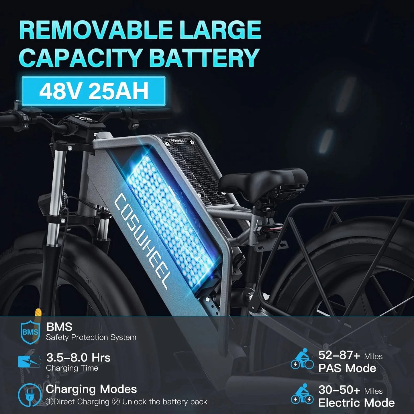 COSWHEEL T26 E-Bike Fahrräder 750W 1500W 25Ah E-Mountainbike mit großer Reichweite Fabrikpreis CE Günstiger Preis Anderes E-Bike