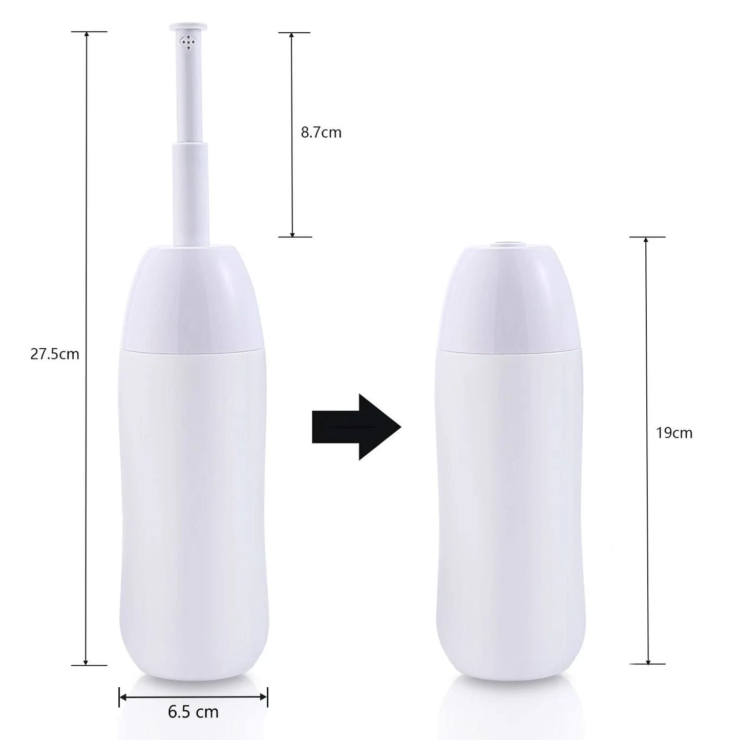 Tragbares Bidet – Reise-Handbidetflasche mit einziehbarer Sprühdüse zur Hygiene-Reinigung, Körperpflege, 400 ml, mit Tasche