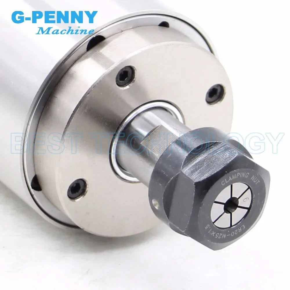 G-Penny Original 2.2kw ER20 Water Cooled Spindle Motor 80*230mm 220v / 380v 4pcs 7series Ceramic Bearings 0.01mm Longer Type