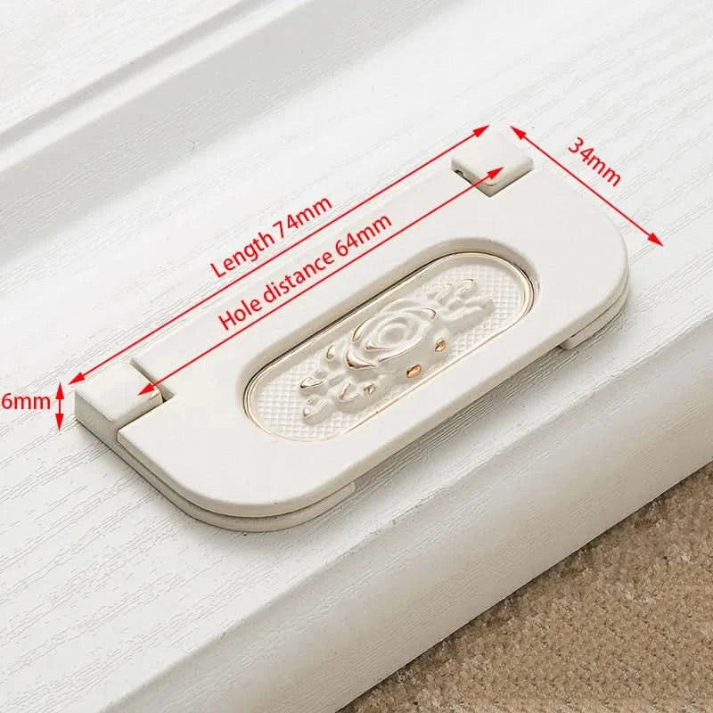 KAK Zinc Aolly Ivory White Cabinet Handles Kitchen Cupboard Door Pulls Drawer Knobs European Fashion Furniture Handle Hardware
