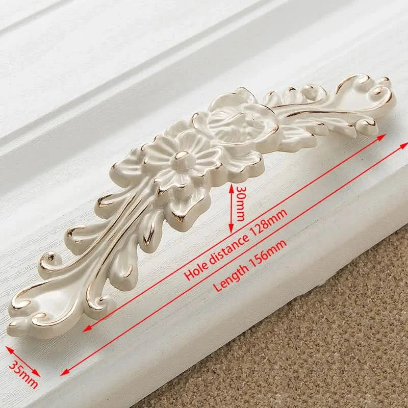 KAK Zinc Aolly Ivory White Cabinet Handles Kitchen Cupboard Door Pulls Drawer Knobs European Fashion Furniture Handle Hardware