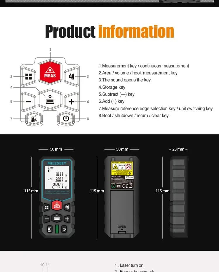 Mileseey X5 S6 Laser Tape Measure Laser Profesional Laser Distance Meter Trena Rangefinder Laser Metro Laser Range Finder