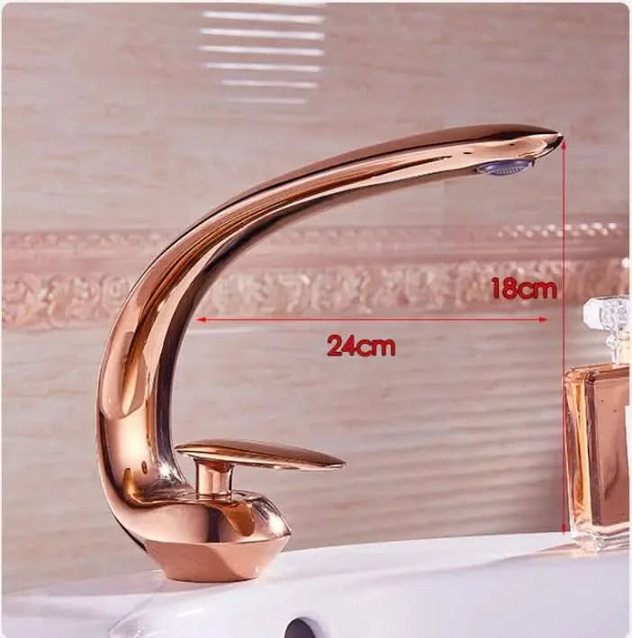 Rose Gold Basin Faucet Modern Bathroom Sink Mixer Tap Brass Wash basin Faucet Single Handle Single Hole  Crane For Bathroom