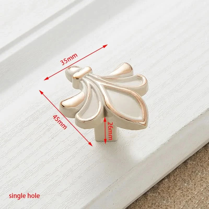 KAK Zinc Aolly Ivory White Cabinet Handles Kitchen Cupboard Door Pulls Drawer Knobs European Fashion Furniture Handle Hardware