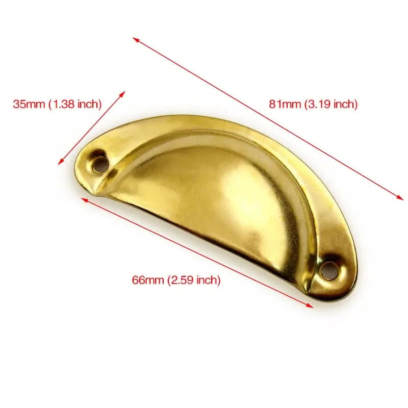 KAK 2 STÜCK Retro Metall Küchenschubladengriff und Möbelknöpfe Schrank Antik Messing Muschelgriffe