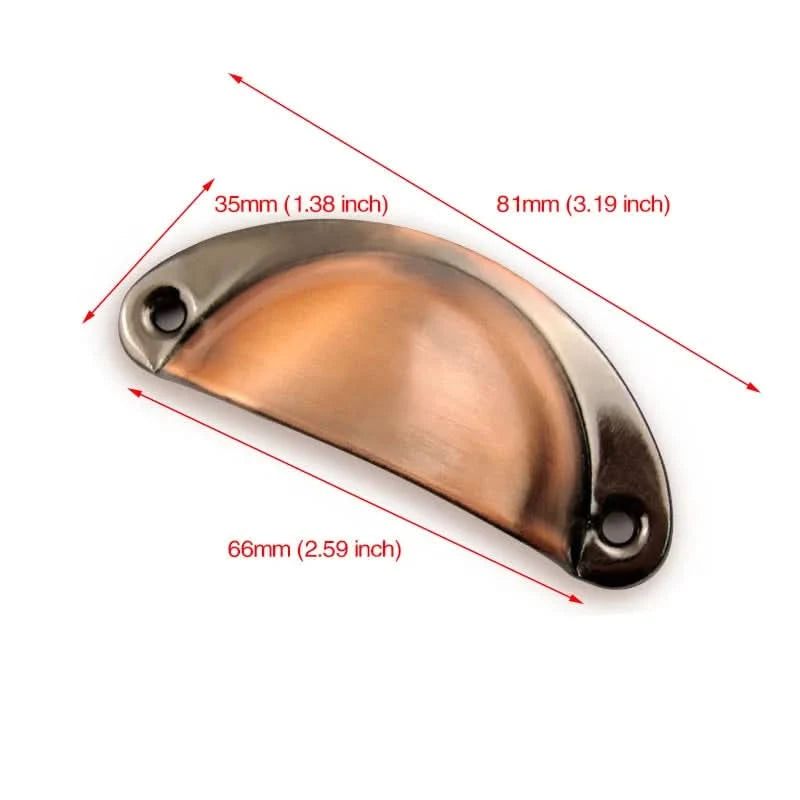 KAK 2 STÜCK Retro Metall Küchenschubladengriff und Möbelknöpfe Schrank Antik Messing Muschelgriffe