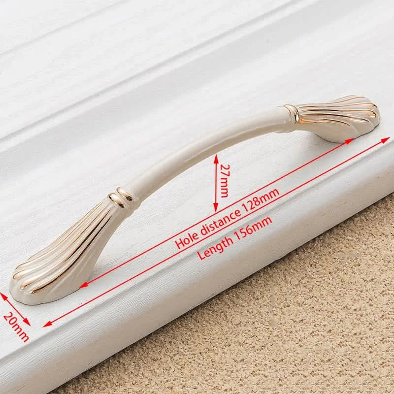 KAK Zinc Aolly Ivory White Cabinet Handles Kitchen Cupboard Door Pulls Drawer Knobs European Fashion Furniture Handle Hardware