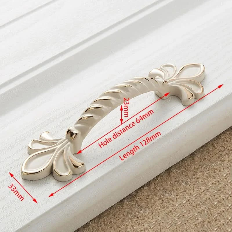 KAK Zinc Aolly Ivory White Cabinet Handles Kitchen Cupboard Door Pulls Drawer Knobs European Fashion Furniture Handle Hardware