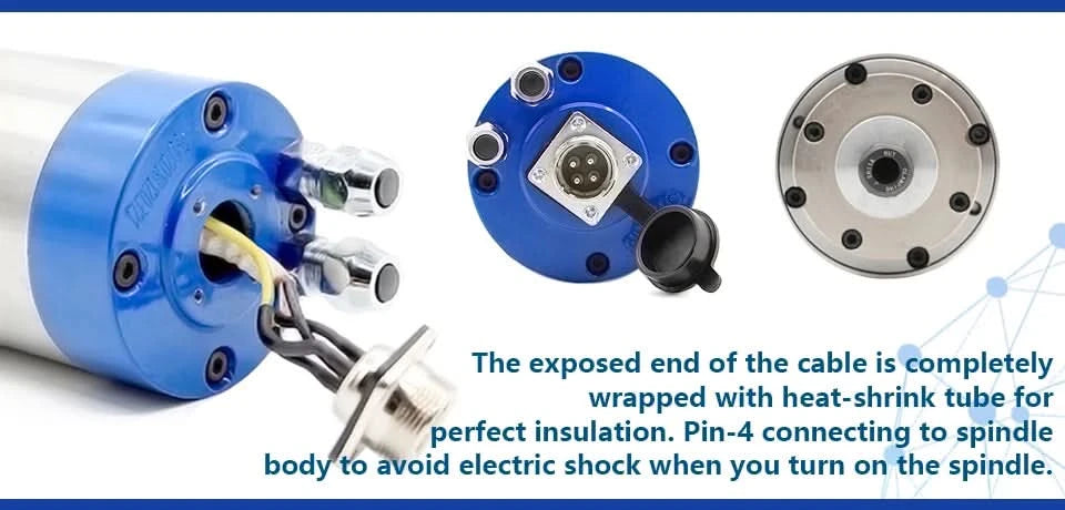 G-Penny Original 2.2kw ER20 Water Cooled Spindle Motor 80*230mm 220v / 380v 4pcs 7series Ceramic Bearings 0.01mm Longer Type