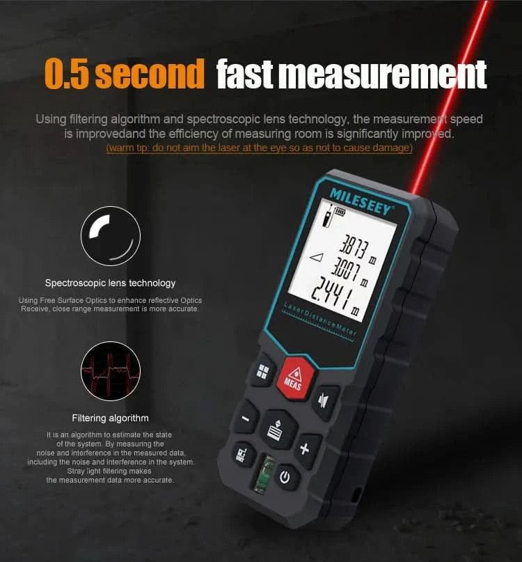MILESEEY X5 Laser-Distanzmessgerät 40M 50M 60M 80M 100M 120M Laser-Entfernungsmesser Meterlaser