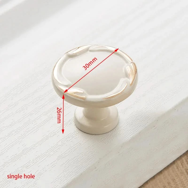 KAK Zinc Aolly Ivory White Cabinet Handles Kitchen Cupboard Door Pulls Drawer Knobs European Fashion Furniture Handle Hardware