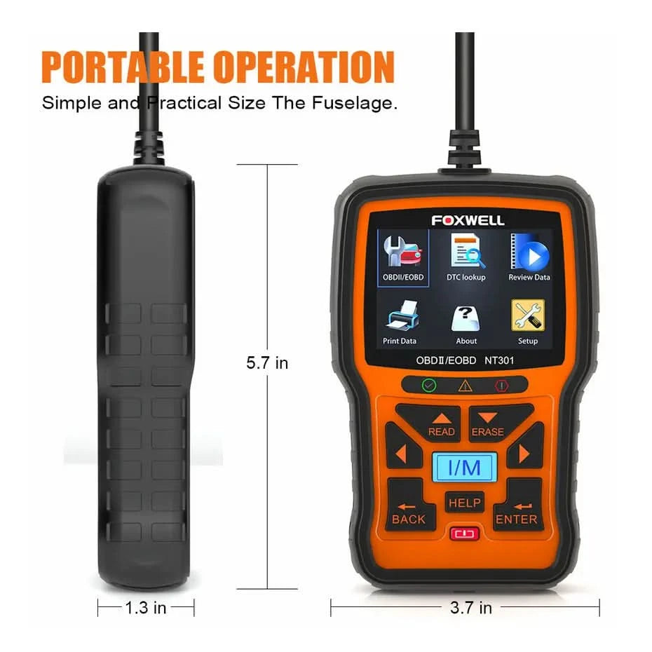 FOXWELL NT301 OBD2 Scanner Motorkontrollleuchte Code-Lesegerät Professioneller ODB2 OBD2 Fahrzeugdiagnosescanner Auto-Diagnosetools PK ELM327