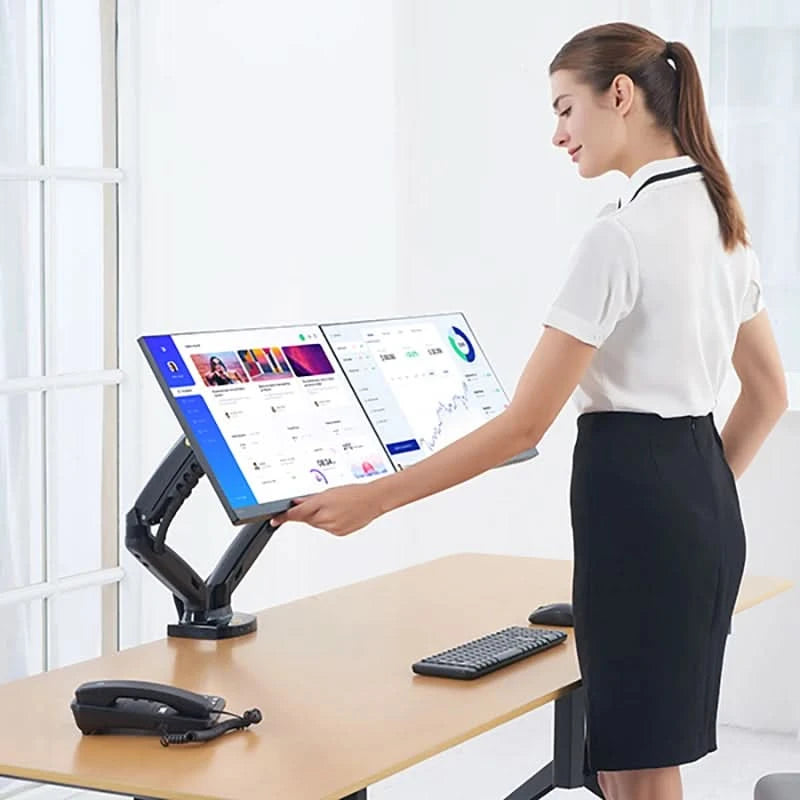 Weiße Dual-Monitorhalterung 17-30 Zoll, Halterung Belastbarkeit 2-9 kg pro Arm, NB F160