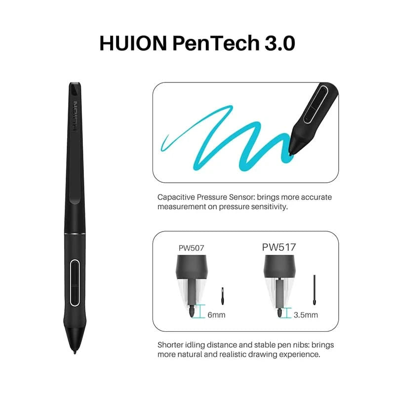 HUION Kamvas 22 Grafiktablett Stift-Display 21,5 Zoll blendfreier Bildschirm 120% sRGB Windows Mac und Android Gerät