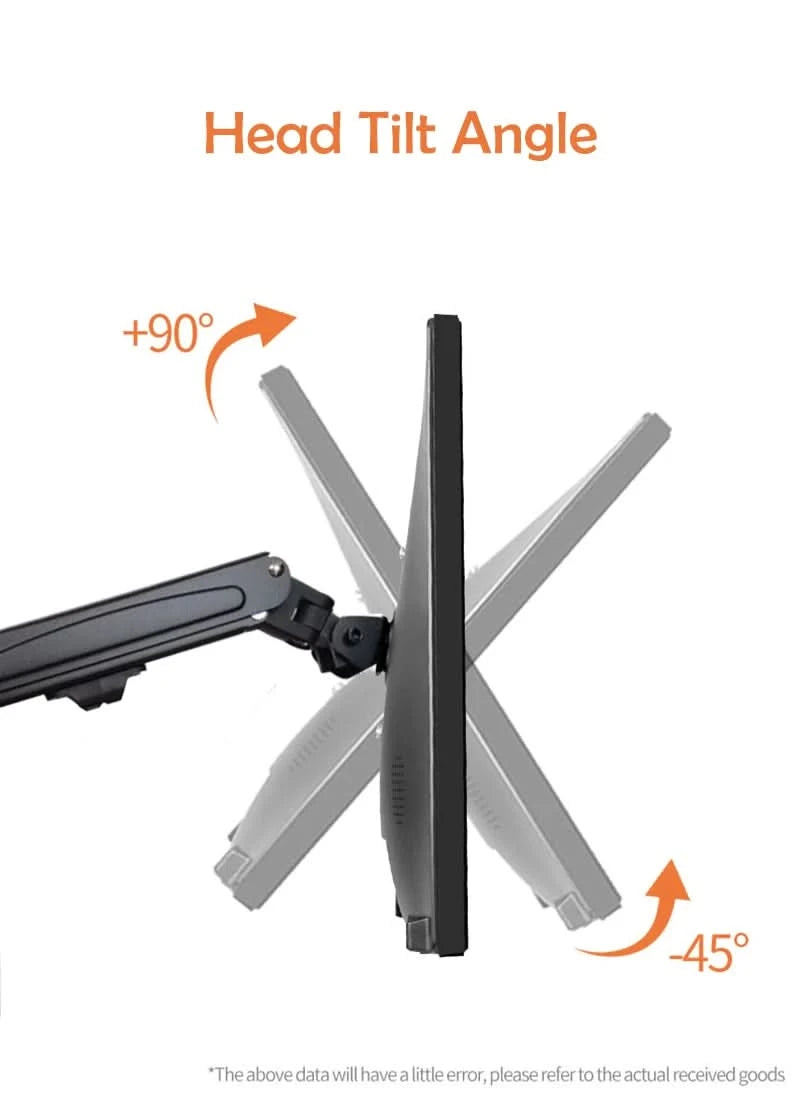 Hyvarwey G08-24 Dual Monitor Desktop Mount Bracket for 13 to 27-Inch LCD Screens Rotate & Tilt Adjust Two-Arm Desk Stand Support