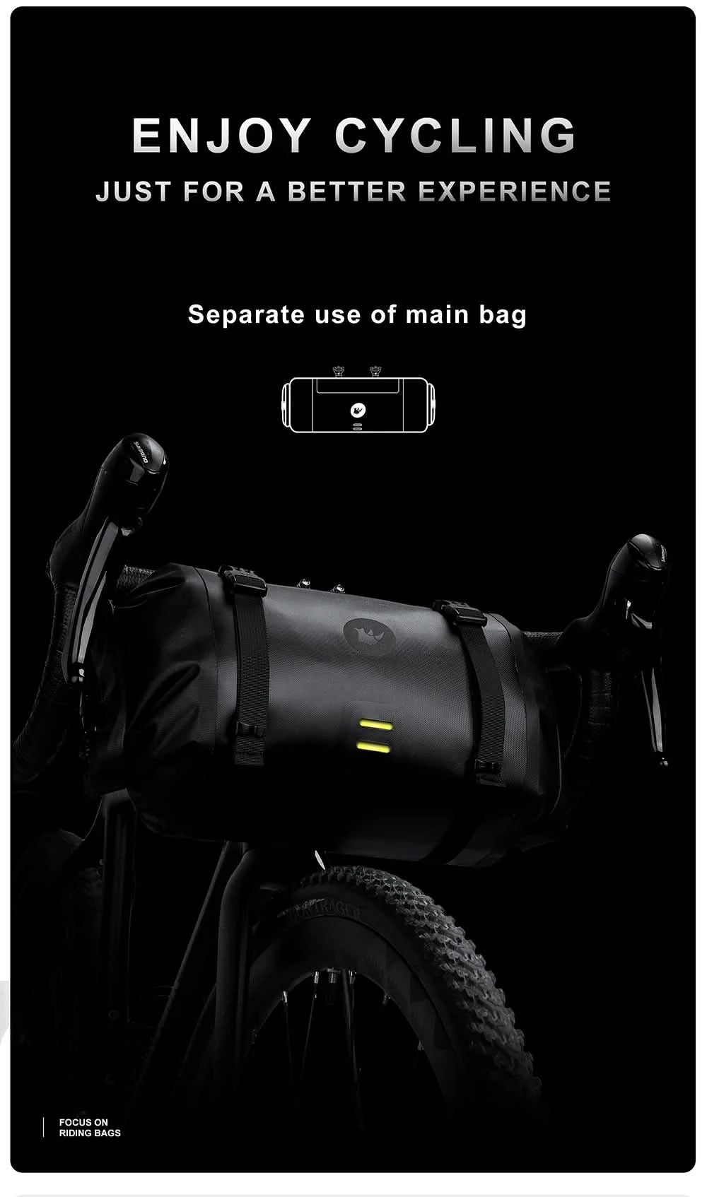Rhinowalk Fahrradtasche Lenkertasche Wasserdicht Vordertasche Fahrradtasche MTB Multifunktionale Portable 12L MTB Rennrad Lenkertasche