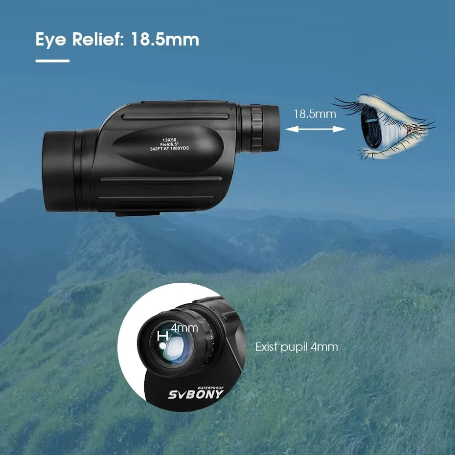 Svbony Telescope SV49 13x50 Monocular Powerful,Professional Monoculars,Waterproof,camping Equipment,for travel and hunting