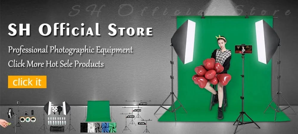 SH Fotostudio Softbox Licht-Kit Fotoausrüstung Vier Lampenfassungen Dauerlichtsystem mit E27 Glühbirnenzubehör