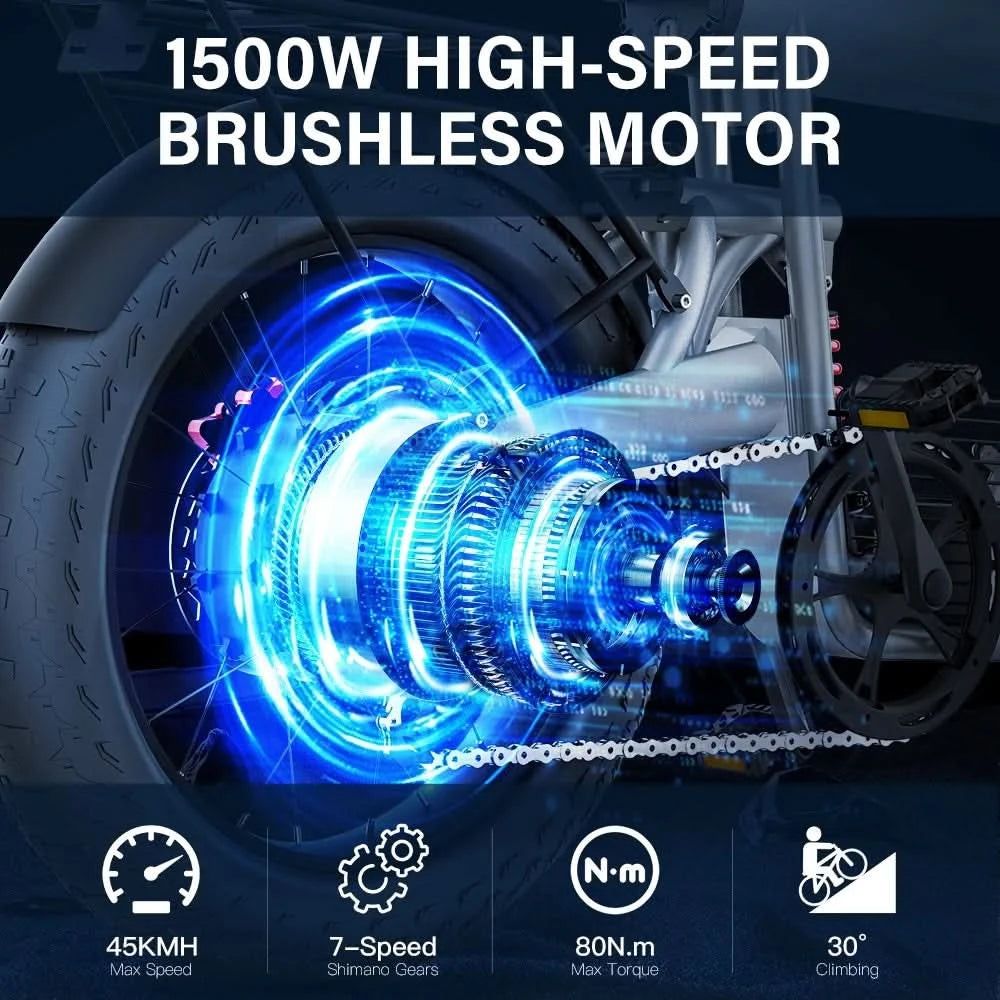 COSWHEEL T20 20AH Ultralanglebiger Lithium-Akku Hohe Kapazität Essenslieferung Elektro-Citybike 50 km/h Langstrecke für Erwachsene