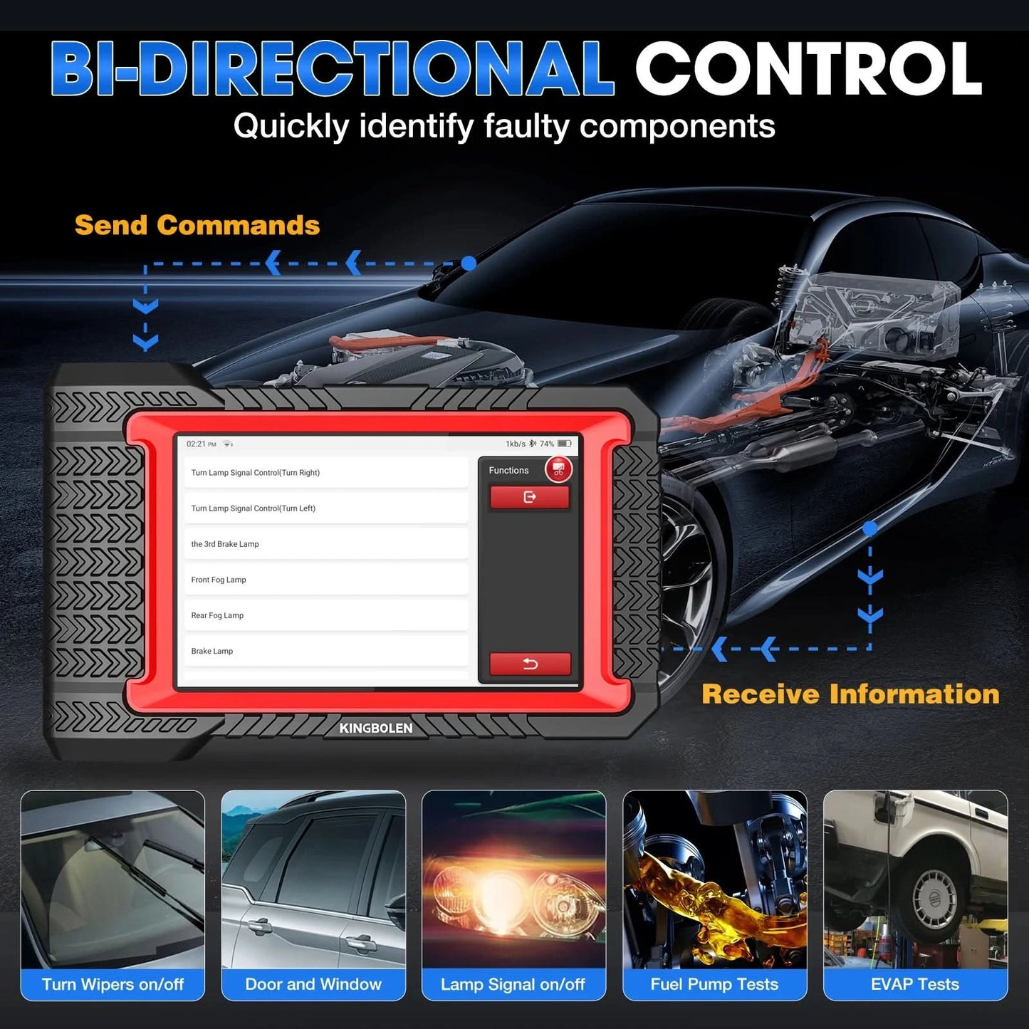 USA EU Warehouse Kingbolen K7 Automotive Scanner Escaner Automotriz OBD2 Scan Tool ECU Coding Machine With 28 Resets