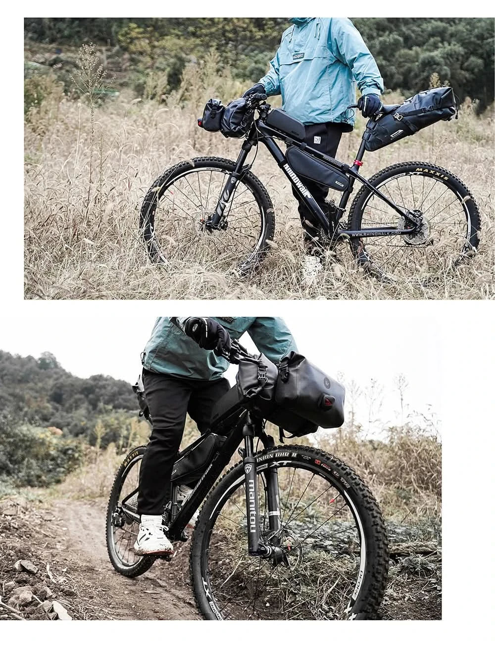 Rhinowalk Fahrradtasche Lenkertasche Wasserdicht Vordertasche Fahrradtasche MTB Multifunktionale Portable 12L MTB Rennrad Lenkertasche