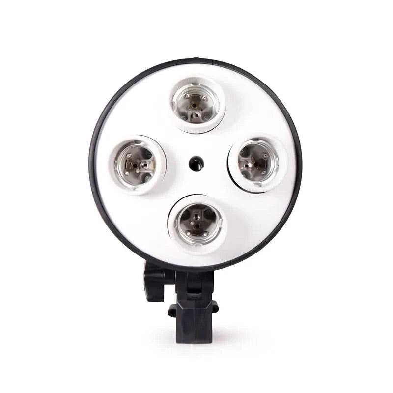 SH Fotostudio Softbox Licht-Kit Fotoausrüstung Vier Lampenfassungen Dauerlichtsystem mit E27 Glühbirnenzubehör