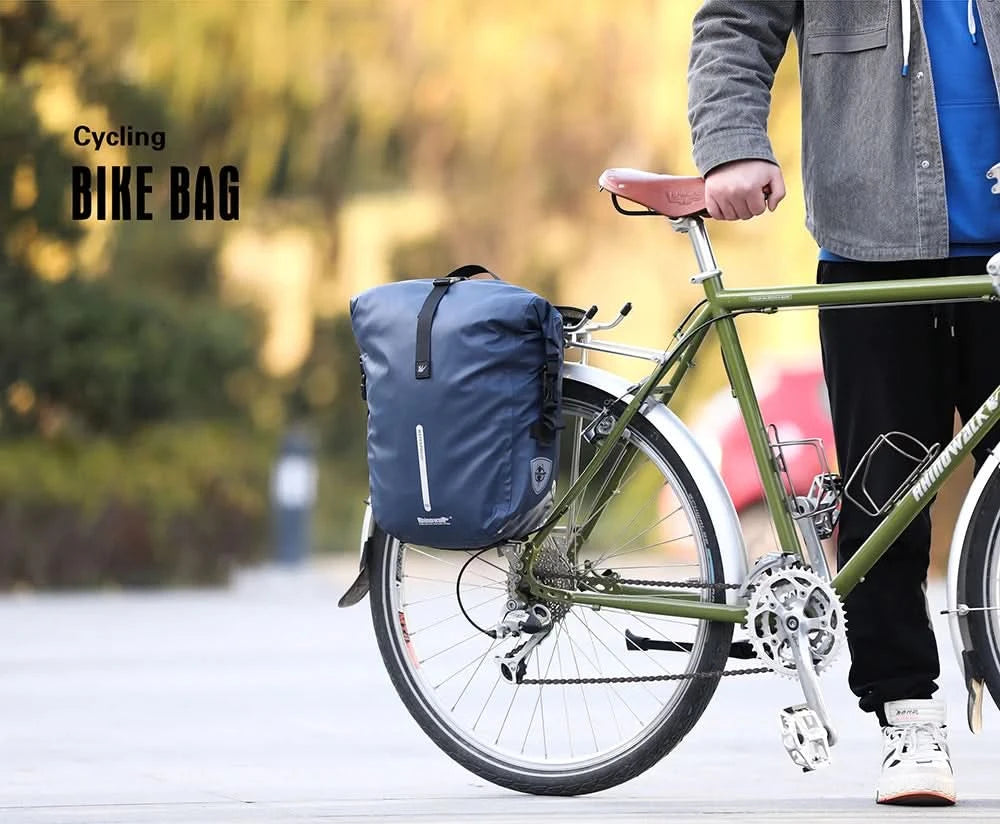 Rhinowalk Fahrradtasche & Gepäckträgertasche, 100 % wasserdicht, 27 l großes Fassungsvermögen, multifunktionale Gepäckträgertasche, Fahrradtaschen