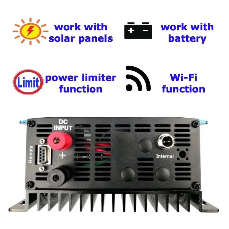 Y&H 2000W Solar Grid Micro Inverter Battery Discharge Power Mode With Limiter Sensor PV DC 45-90V AC 220V MPPT Solar Converter