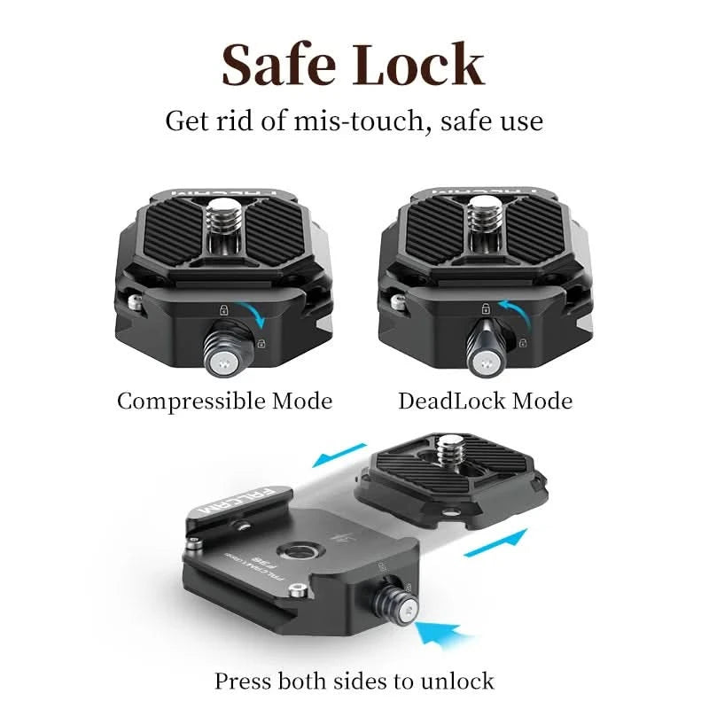Ulanzi FALCAM F38 Universal Arca-Swiss Schnellwechselsystem Platte Klemme Schnellwechsel-Set für DSLR-Kamera Gimbal Stativ