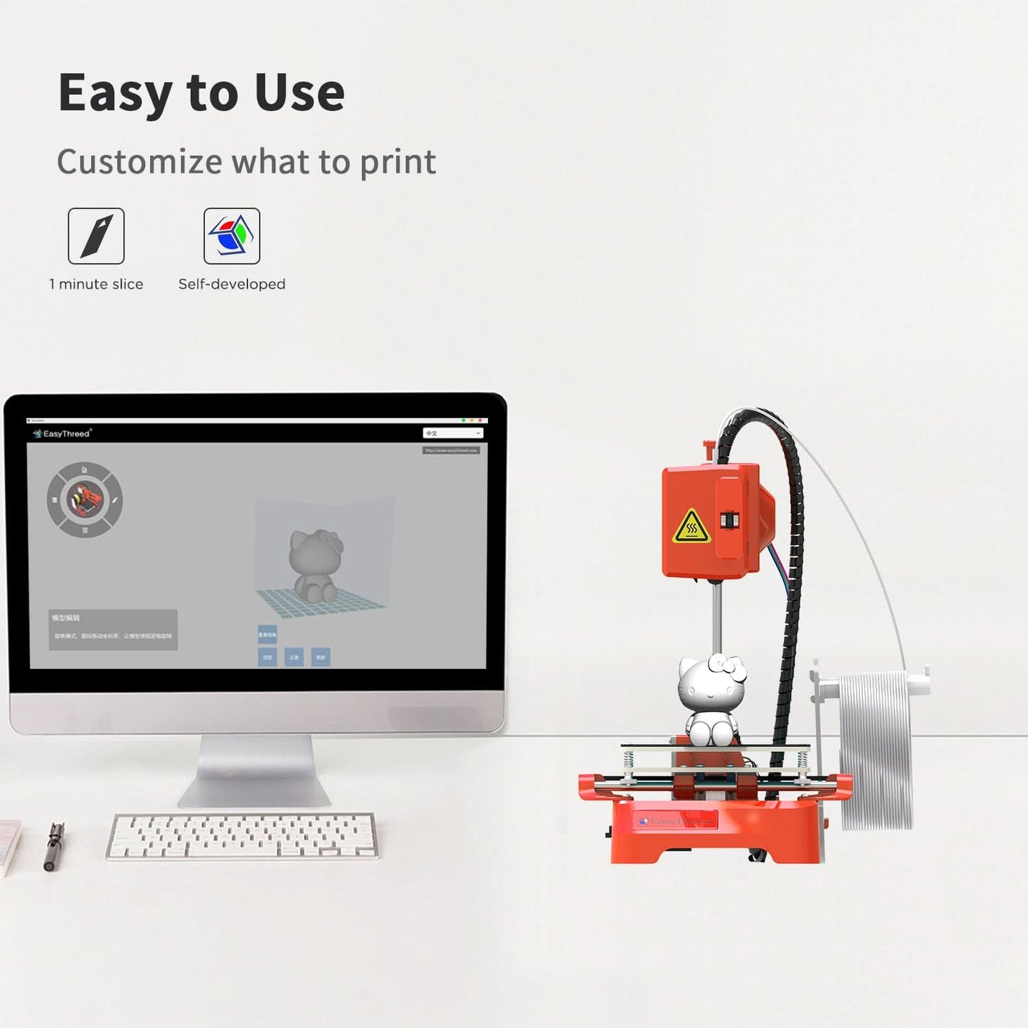 Easythreed Mini 3D-Drucker K9 Einfache Bedienung Ein-Klick-Druck Motherboard Magnetische Bauplattform Desktop-Drucker K7 Anfänger Kindergeschenk