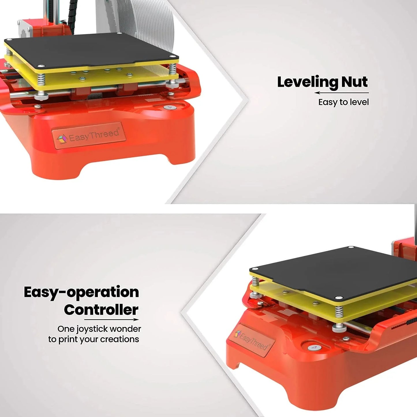 EasyThreed K7 3D Mini Drucker 100x100x100mm, unbeheiztes Druckbett, One-Key-Druck mit TF-Karte, PLA-Filament, einfacher kleiner Drucker