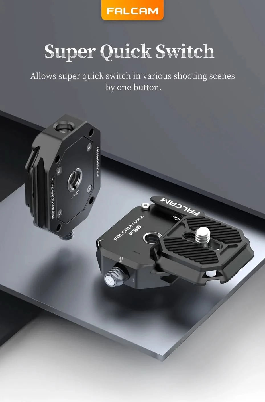 Ulanzi FALCAM F38 Universal Arca-Swiss Schnellwechselsystem Platte Klemme Schnellwechsel-Set für DSLR-Kamera Gimbal Stativ