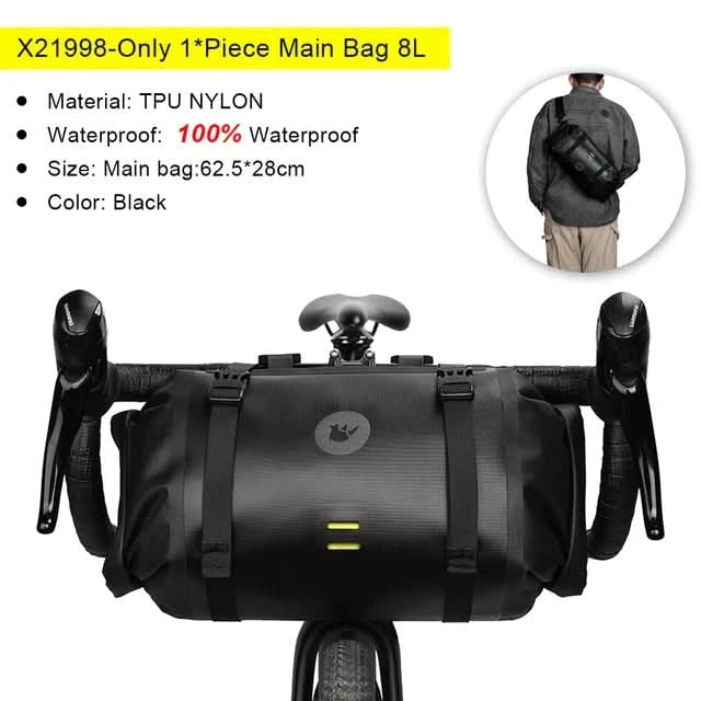 Rhinowalk Fahrradtasche Lenkertasche Wasserdicht Vordertasche Fahrradtasche MTB Multifunktionale Portable 12L MTB Rennrad Lenkertasche