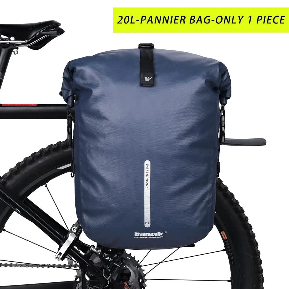 Rhinowalk Fahrradtasche & Gepäckträgertasche, 100 % wasserdicht, 27 l großes Fassungsvermögen, multifunktionale Gepäckträgertasche, Fahrradtaschen